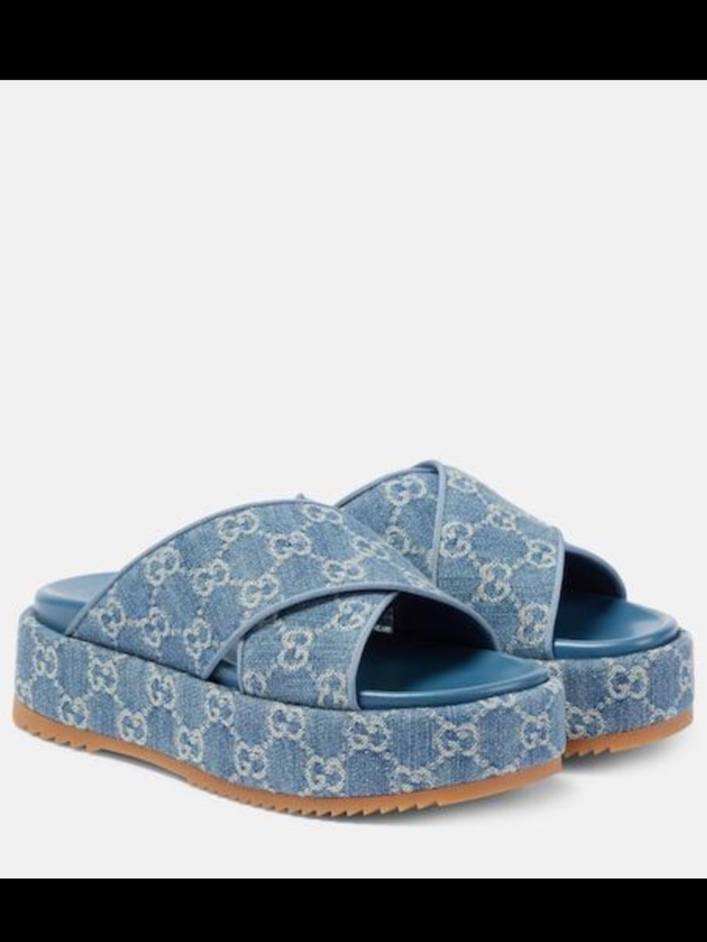 Gucci Women’s Angelina GG denim platform sandals size 37